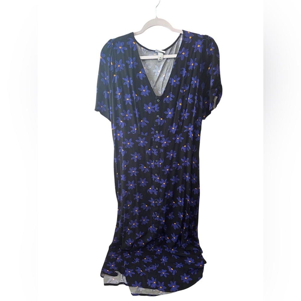 Maxi black floral dress XXL